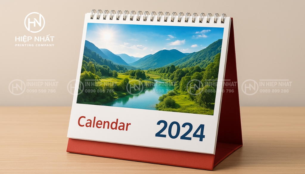 Lịch để bàn chữ A phong cảnh thiên nhiên