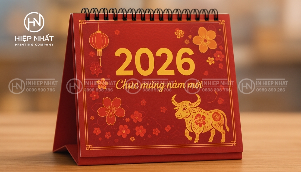 Lịch để bàn chữ A chủ đề Tết Nguyên Đán