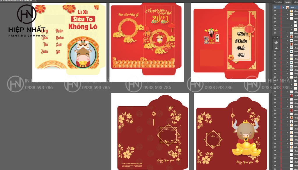 File PSD và vector giúp bạn dễ dàng sáng tạo bao lì xì độc đáo