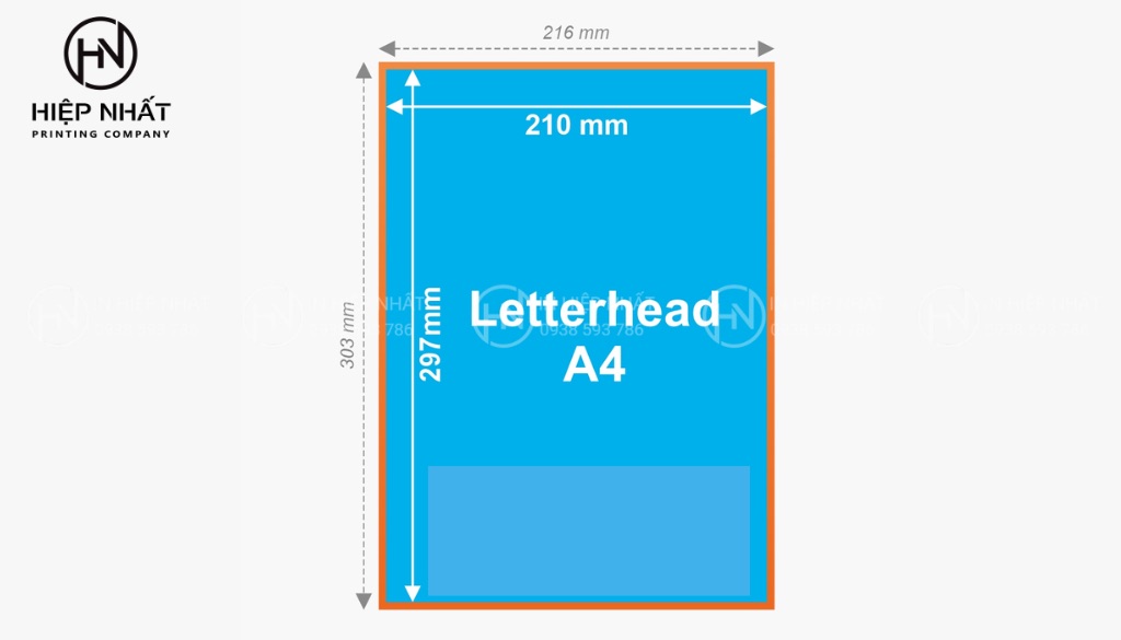 Khổ A4 được dùng để thước giấy tiêu đề công ty