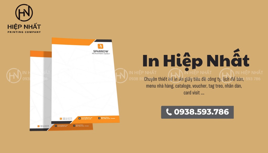 In giấy tiêu đề công ty đẹp, chuyên nghiệp tại In Hiệp Nhất