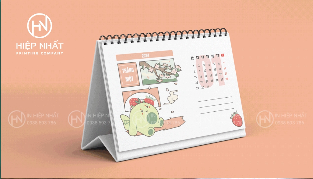 Thiết kế lịch để bàn mang phong cách hiện đại