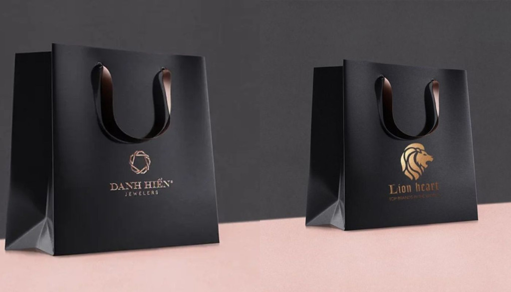 Thiết kế in ép nhũ túi giấy sang trọng, làm nổi bật logo