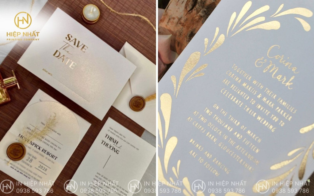 Thiết kế thiệp mời ép kim
