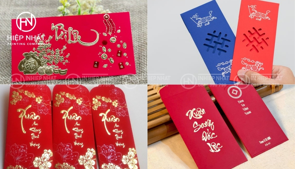 Những mẫu bao lì xì ép kim đẹp, sang trọng và đậm dấu ấn thương hiệu