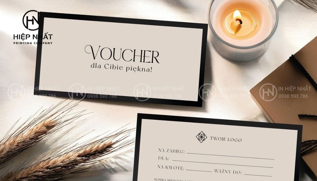 Mẫu voucher tối giản khẳng định gu thẩm mỹ tinh tế và đẳng cấp riêng của thương hiệu
