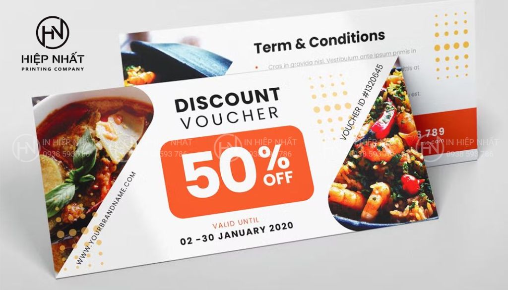 Dây chuyền in hiện đại giúp tạo ra voucher nhà hàng sắc nét và bền màu