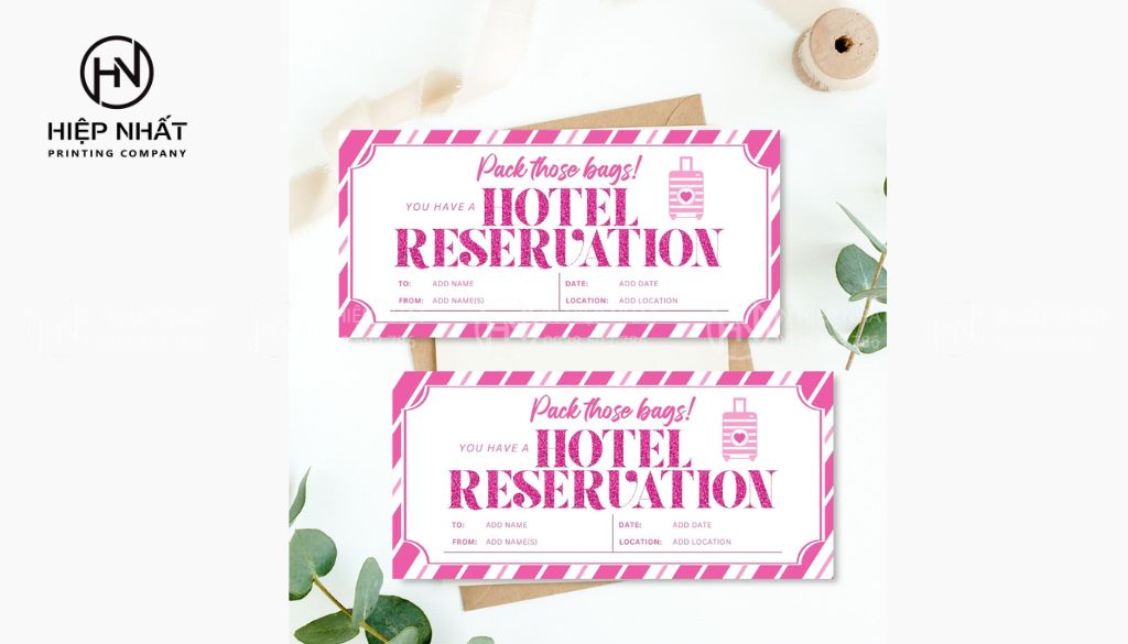 Voucher được in tinh tế giúp nâng tầm hình ảnh khách sạn trong mắt du khách