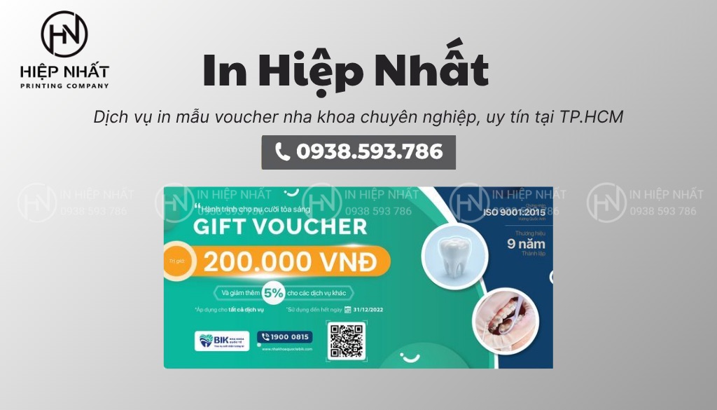 Dịch vụ in voucher nha khoa chuyên nghiệp, uy tín tại TP.HCM tại In Hiệp Nhất