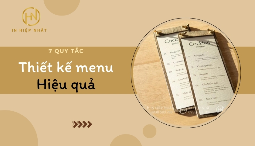 7 Quy tắc trong thiết kế menu nhà hàng