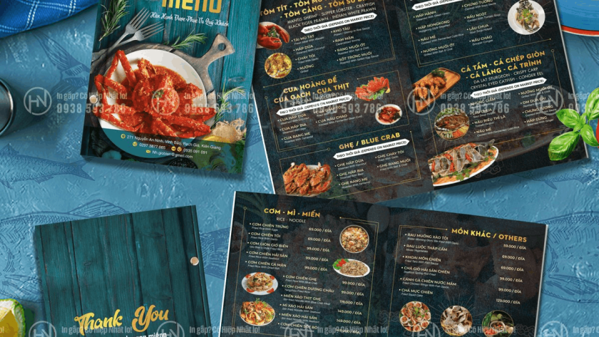 Gợi ý mẫu menu nhà hàng hải sản