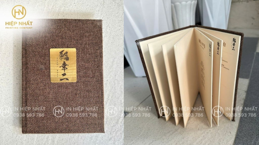 Menu chất liệu bằng vải sang trọng, bền bỉ