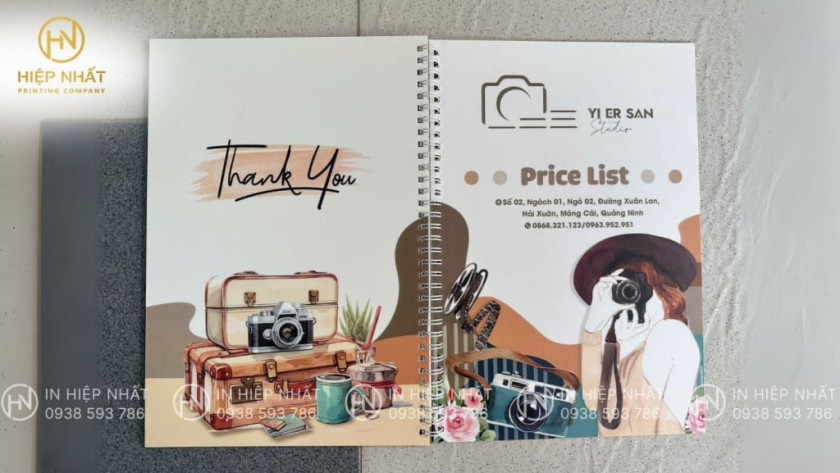 Menu chất liệu nhựa chống nước dễ dàng vệ sinh, bảo quản