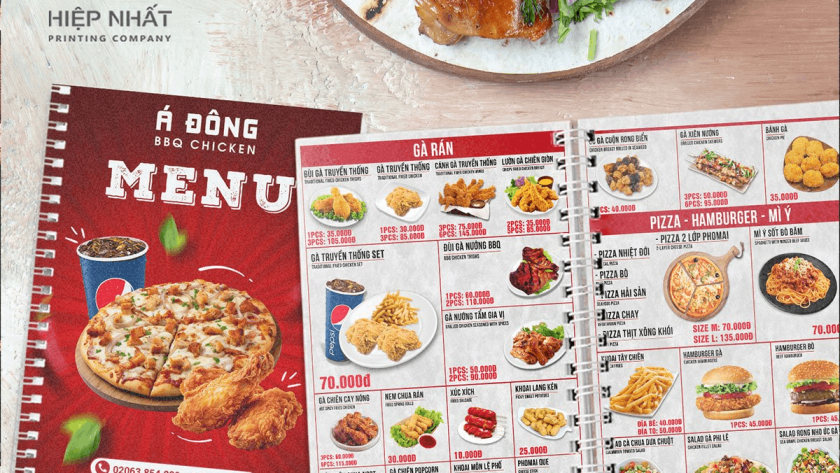 Menu nhựa ép plastic cho quán ăn: bền bỉ, dễ vệ sinh
