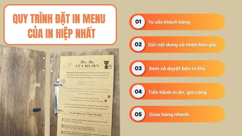 Quy trình đặt in menu đơn giản, nhanh chóng