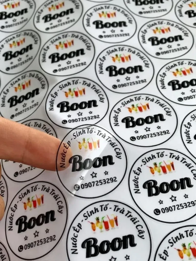 Các loại decal giấy, decal nhựa và decal trong dùng để in tem nhãn sản phẩm