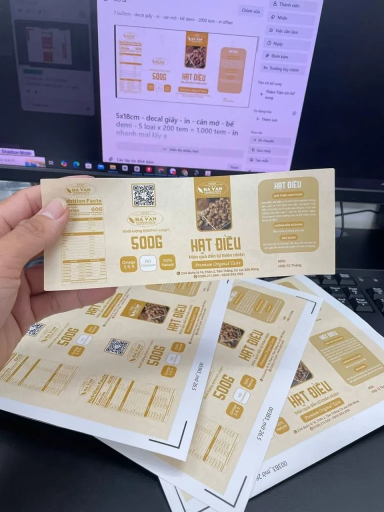 Dịch vụ in tem nhãn số lượng ít lấy nhanh tại TPHCM