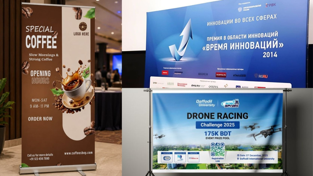 In ấn banner cho cửa hàng hội chợ và sự kiện