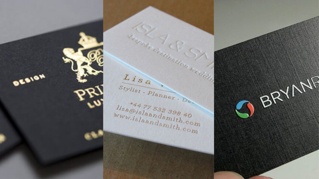 So sánh card visit ép kim dập nổi giấy mỹ thuật và card nhựa