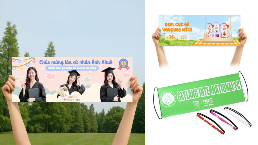 In banner cầm tay cho sự kiện và hoạt động quảng bá