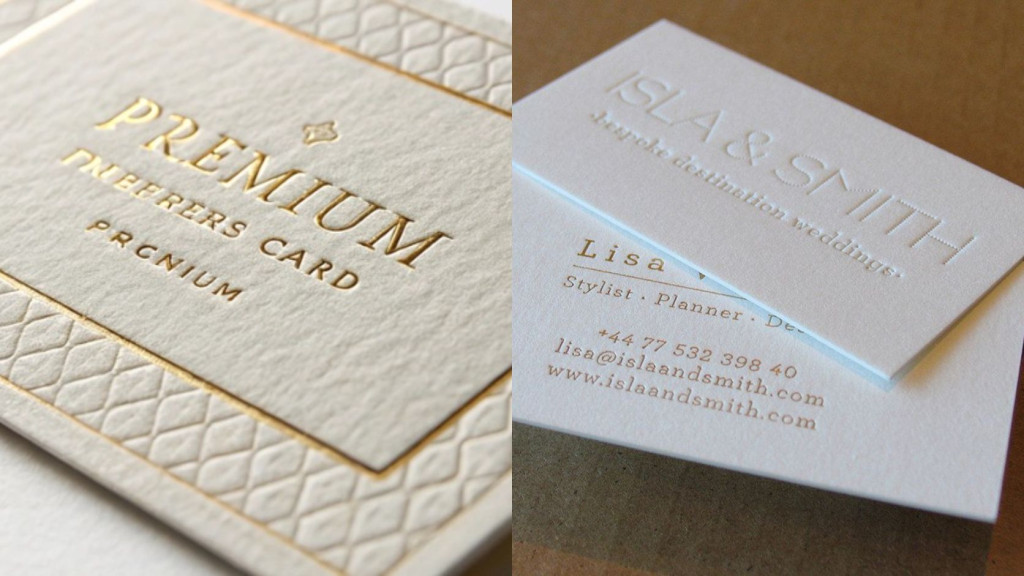 In card visit dập nổi tạo hiệu ứng chiều sâu