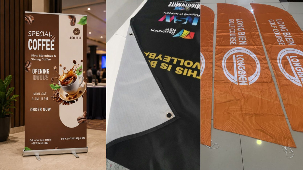 Kiểm tra thành phẩm banner in ấn trước khi bàn giao