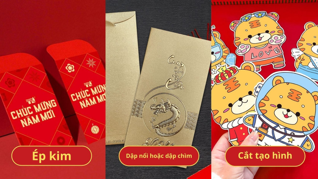 Gia công bao lì xì ép kim dập nổi và cắt tạo hình
