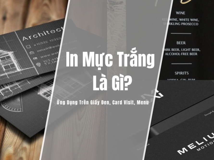In mực trắng trên giấy đen và vật liệu nền tối