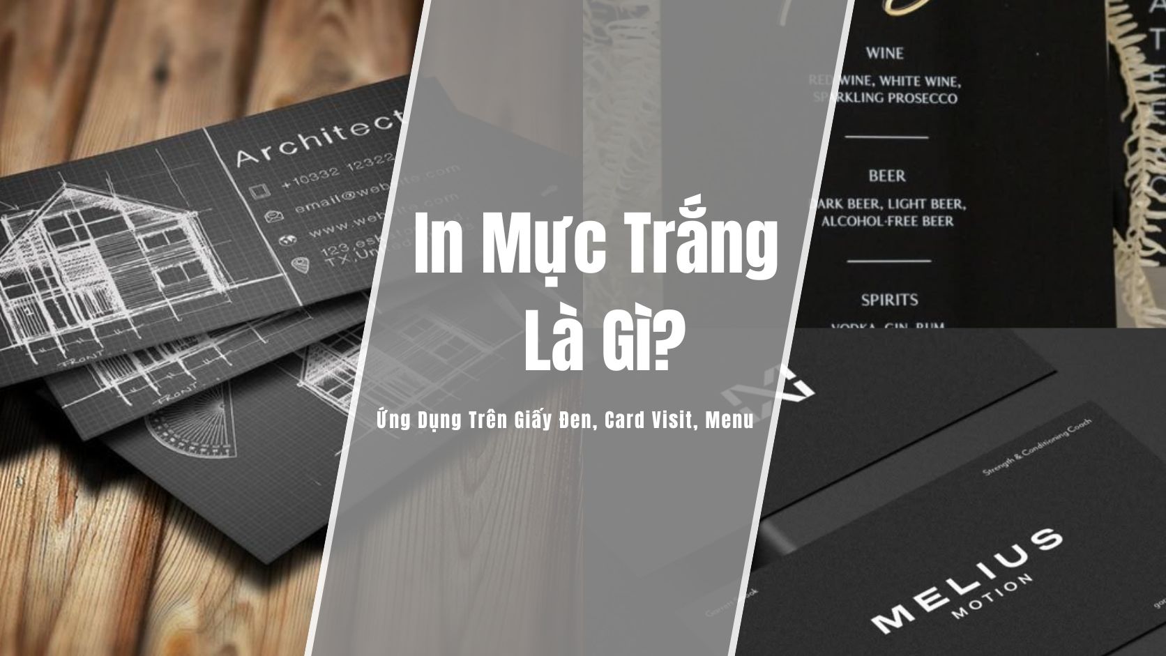 In mực trắng trên giấy đen và vật liệu nền tối