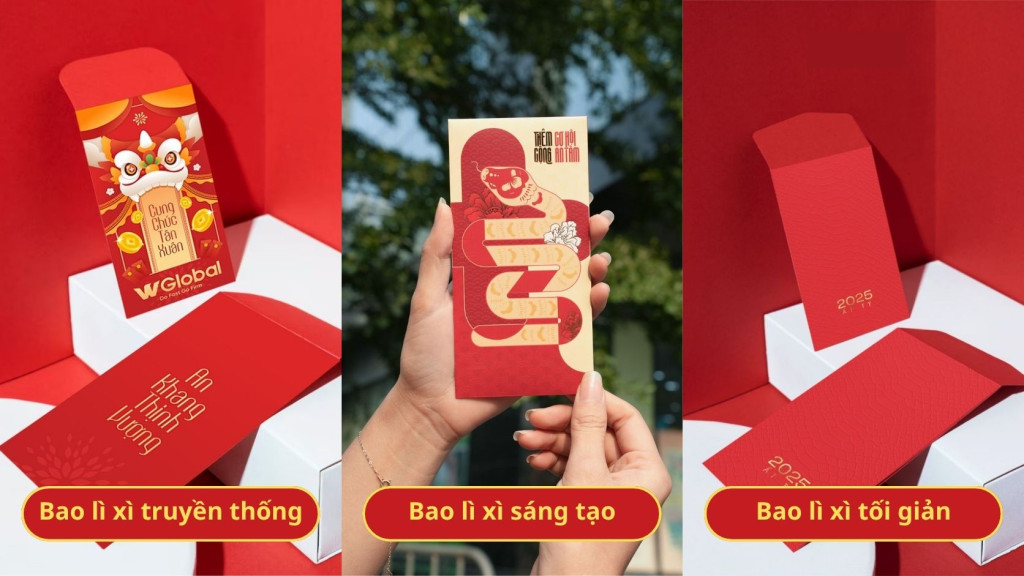 Các phong cách thiết kế bao lì xì cho doanh nghiệp