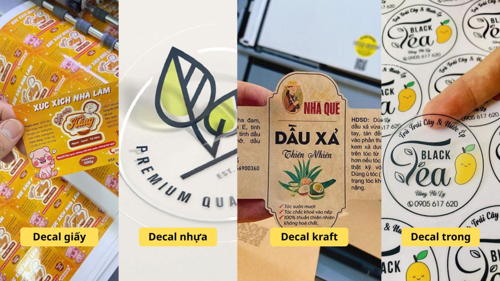 Các loại decal in tem nhãn phổ biến